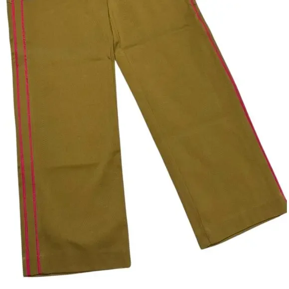 Zara Trafaluc Collection Wide-leg Cropped Pants with Red Stripe - Size XS - Picture 2 of 7